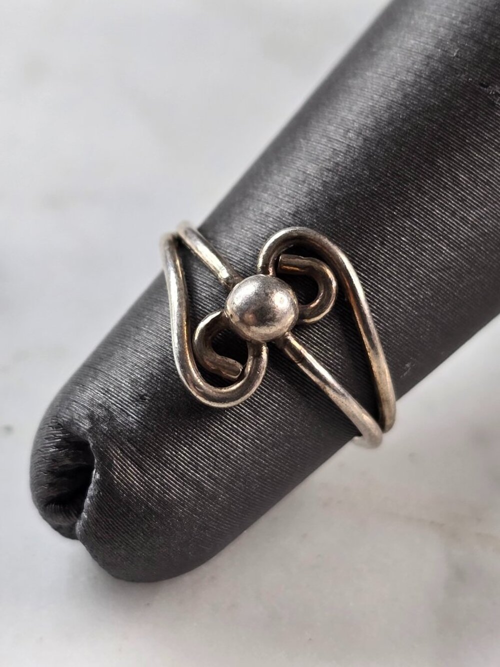 Womens Girls Vintage Estate Sterling Silver Modernist Ring 1.1g E4149